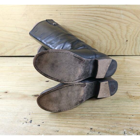 Frye Boots Womens 6.5 B Black Leather Melissa Button Equestrian Extended Calf - Picture 5 of 6